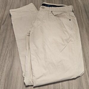 Vineyard Vines On The Go Pants Men 31x30 Beige 5 Pocket Golf Stretch Performance